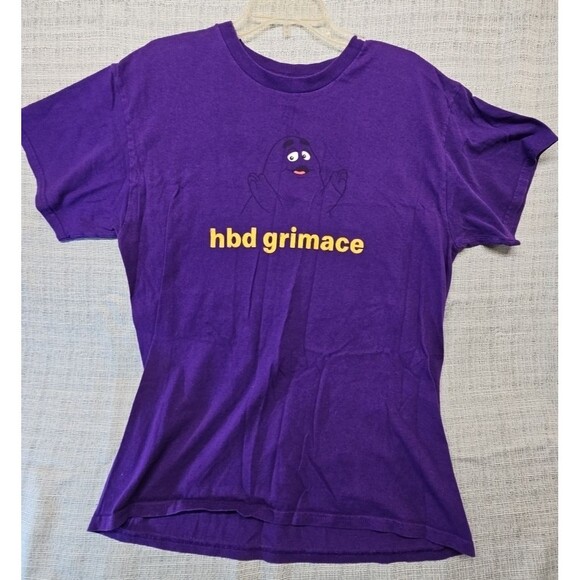 McDonald’s Vintage  “HBD Grimace” Purple T-Shirt Size Large Pre-Owned - Picture 1 of 6